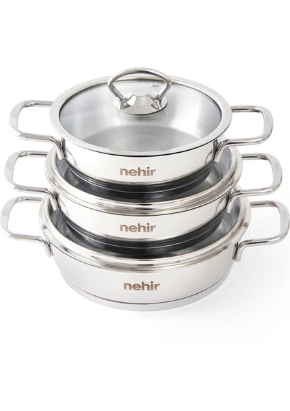 Nehir Silver 6 Parça Paslanmaz Çelik Sahan Seti